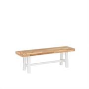 Fotele i krzesła ogrodowe - Beliani Ławka ogrodowa drewniana biała SCANIA - miniaturka - grafika 1