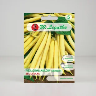 Fasola szparagowa karłowa Złota Saxa Żółta 40g - Nasiona - W. Legutko - Nasiona i cebule - miniaturka - grafika 1