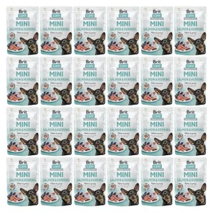 Brit Care Mini Fillets z łososiem i ze śledziem, w sosie własnym 24 x 85 g - Mokra karma dla psów - miniaturka - grafika 1