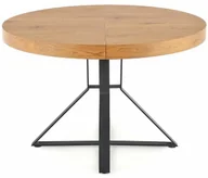 Stoły - Nowoczesny rozkładany okrągły stół dąb złoty + czarny F0-T85 - miniaturka - grafika 1