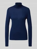 Swetry damskie - Sweter z dzianiny z golfem - miniaturka - grafika 1