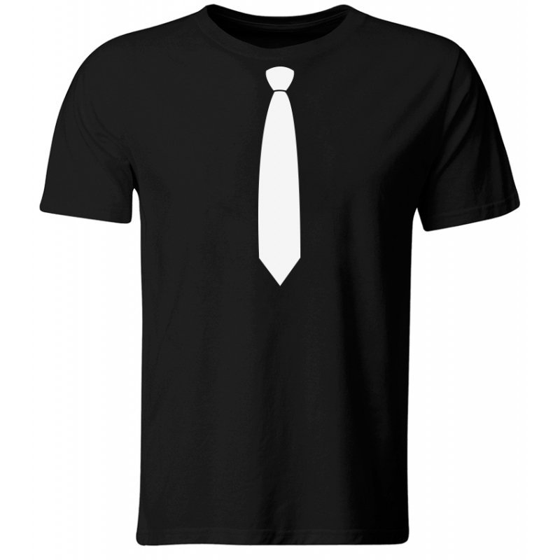 Koszulka Dziecięca z Krawatem, Śmieszny T-shirt, Czarna, roz. 140