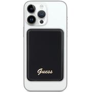 Powerbanki - Guess Powerbank indukcyjny 5W GUPBM3ALGSGK 3000mAh czarny/black MagSafe Metal Script Logo - miniaturka - grafika 1