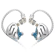 Słuchawki - KZ ZAX In Ear Wired Earphones 1DD 7BA HiFi with Mic- Silver - miniaturka - grafika 1
