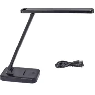 Lampy stojące - Czarna lampka z uchwytem na telefon LED - 4X M003 Larosa - miniaturka - grafika 1