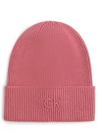 Czapki damskie - Calvin Klein Czapka damska z zawartością kaszmiru Kobiety Bawełna różowy jednolity, ONE SIZE - miniaturka - grafika 1