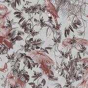 Tapety - Dutch Wallcoverings Tapeta z motywem liści i ptaków, czerwono-srebrna Spits Wallcoverings - miniaturka - grafika 1