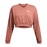 Bluzy sportowe damskie - Bluza treningowa damska Under Armour Rival Terry Os Crop Crew - miniaturka - grafika 1