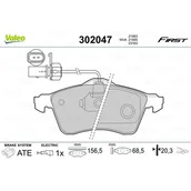 Klocki hamulcowe - Klocki hamulcowe - komplet VALEO 302047 - miniaturka - grafika 1
