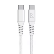 Kable USB - B.On Cotton kabel USB-C/USB-C 0.5m (biały) - miniaturka - grafika 1