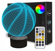Wyposażenie pokoiku dziecięcego - Lampka nocna 3D LED KOSZYKÓWKA USB + PILOT RGB - miniaturka - grafika 1