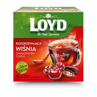 Herbata Loyd Rozgrzewająca Wiśnia z Kakaowcem i Chilli 20x2g - Herbata - miniaturka - grafika 3