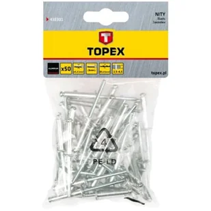 Topex Nity aluminiowe 4,8 x 14,5mm, 50 sztuk, , 43E504 - Nity - miniaturka - grafika 1