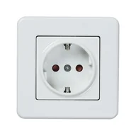 Wyłączniki światła i elektryczne - Schneider Gniazdo pojedyncze LEONA SCHUKO biały - miniaturka - grafika 1