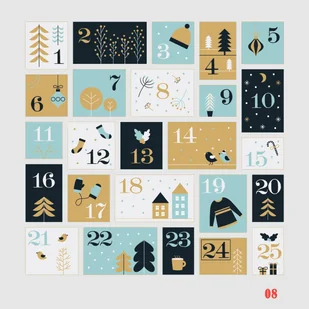 Naklejki Świąteczne Adwentowy Kalendarz 08 10X10 Cm - Kalendarze - miniaturka - grafika 1