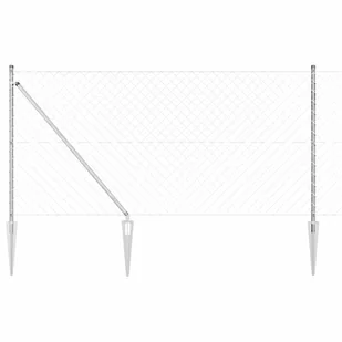 Lumarko Ogrodzenie z ogniwową siatką z słupkami Srebrny 25 x 1,2 m Stal - Ogrodzenia Lumarko Ogrodzenie z ogniwową siatką z słupkami Srebrny 25 x 1,2 m Stal - Ogrodzenia - miniaturka - grafika 1