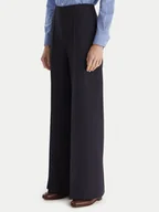 Spodnie damskie - Tommy Hilfiger Spodnie palazzo WW0WW48406 Granatowy Wide Leg - miniaturka - grafika 1