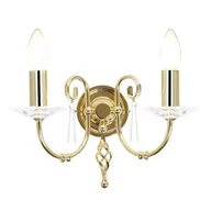 Lampy ścienne - Elstead Lighting Aegean 2Lt Wall Light Polished Brass AG2 POL BRASS Elstead kinkiet stylowy świecznikowy AG2 POL BRASS ) - miniaturka - grafika 1