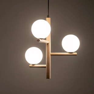 Drewniana lampa wisząca z okrągłymi kloszami TK 6799 z serii ESTERA WOOD - Lampy sufitowe - miniaturka - grafika 5
