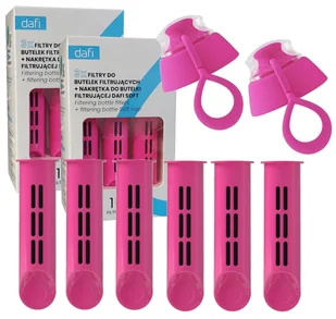 Zestaw 6x Filtr + 2x nakrętka do butelki filtrującej Dafi Soft Różowy - Wkłady filtrujące - miniaturka - grafika 1