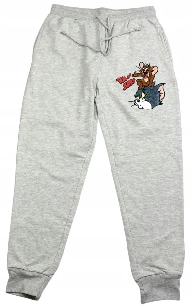 Spodnie dresowe damskie Tom and Jerry r. M Staranny haft Kieszenie Wiązane