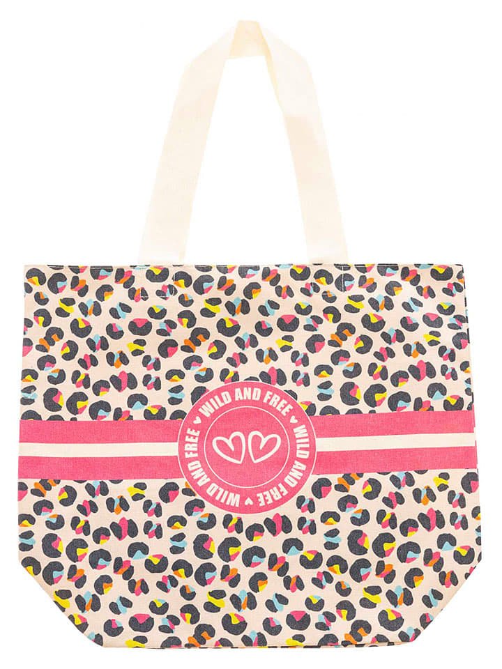 Zwillingsherz Shopper bag w kolorze beżowym