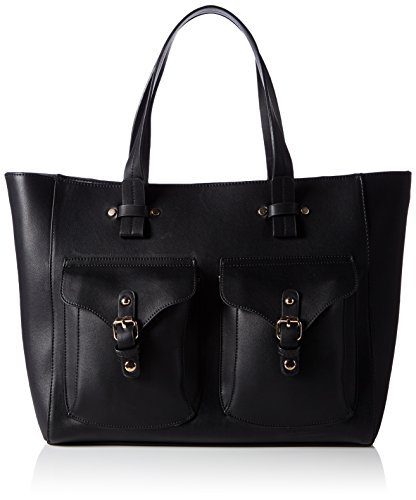 Vero Moda Damska torba na zakupy Vmkaroline Shopper Bag z uszami, 37 x 32 x 16 cm, czarny - czarny Black - 37x32x16 cm (B x H x T)