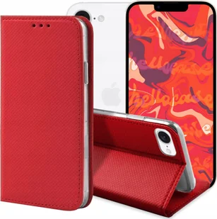 ETUI Z KLAPKĄ DO APPLE IPHONE SE 2025 CZERWONE MAGNETYCZNE ZAMYKANE KABURA - Etui i futerały do telefonów - miniaturka - grafika 1