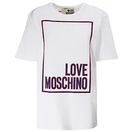 Koszulki i topy damskie - Love Moschino Damska koszulka oversize fit z krótkim rękawem, optical white, 42 - miniaturka - grafika 1