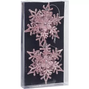 Zestaw ozdób bożonarodzeniowych Płatek śniegu 11 cm, 2 szt., różowy - Ozdoby bożonarodzeniowe - miniaturka - grafika 1