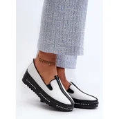 Półbuty damskie - S. BARSKI Półbuty damskie Barski ze skóry naturalnej White białe - miniaturka - grafika 1