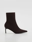 Kozaki damskie - Reserved - Botki na obcasie - bordowy - miniaturka - grafika 1