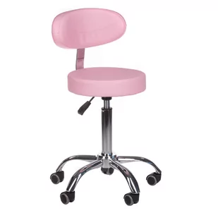 Beauty System Taboret kosmetyczny z opar. BD-9934 różowy BD-9934/FU5072 - Krzesła i taborety kosmetyczne - miniaturka - grafika 1