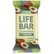 Batoniki - Baton Lifefood Lifebar Oat Snack Protein s lískovými oříšky BIO 40 g Smak: orzech laskowy / Kolor: brązowy - miniaturka - grafika 1