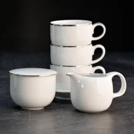 Serwisy do kawy i herbaty - Serwis kawowy na 6 osób porcelanowy PLUS PLATIN - miniaturka - grafika 1