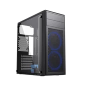 Obudowy komputerowe - GEMBIRD OBUDOWA FORNAX M100B MIDI-TOWER (2X USB 2.0, 1X USB 3.0, HD AUDIO) , NIEBIESKIE PODŚWIETLENIE,CZARNA - miniaturka - grafika 1