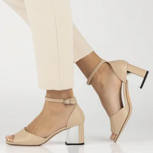 Sandały skórzane Filippo DS4648/23 BE beżowe - Moda i Uroda OUTLET - miniaturka - grafika 7