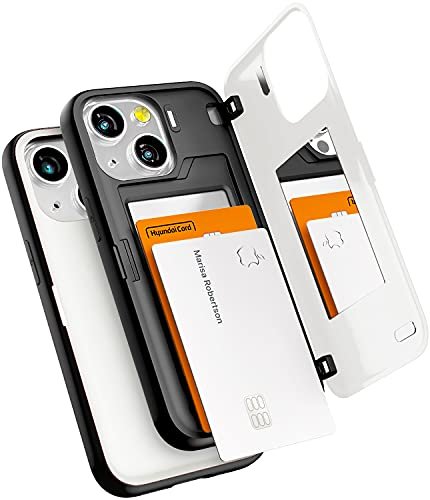 GOOSPERY Magnetyczny zderzak na drzwi, kompatybilny z iPhone'em 13 Mini, etui z portfelem na karty, łatwe zamykanie magnesu, automatyczne zamykanie, ochronne, dwuwarstwowe, solidne etui na telefon