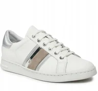 Trampki damskie - GEOX TRAMPKI DAMSKIE BIAŁE NISKIE ZE SKÓRĄ 35 Ż_A - miniaturka - grafika 1