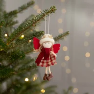 Bombki - Zawieszka ŚWIĄTECZNA INGER dziewczynka w kratkę - miniaturka - grafika 1