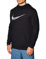 Bluzy męskie - Nike Męska bluza z kapturem Dri-FIT, czarna, XL - miniaturka - grafika 1