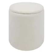 Pufy i podnóżki - Pufa Keydi z pojemnikiem biała - miniaturka - grafika 1