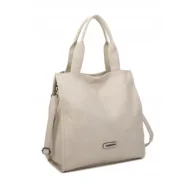 Torebki damskie - Torebka Damska Worek Shopper LUIGISANTO Beżowa Format A4 - miniaturka - grafika 1