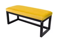Ławki do przedpokoju - Ławka na buty LPG-2 180cm EMRAWOOD drewno lite kolor czarny siedzisko gładkie kolor żółty - miniaturka - grafika 1
