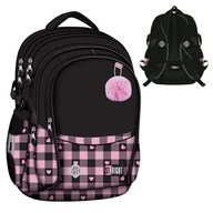 Plecaki szkolne i tornistry - St. Right Plecak Szkolny Młodzieżowy Duży Czterokomorowy Pink Checkered - miniaturka - grafika 1