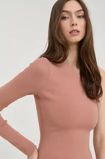 Bluzki damskie - Victoria Beckham bluzka damska kolor różowy gładka - grafika 1