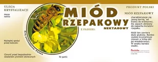 Etykiety na Miód Rzepakowy (100szt) - wzór E103 - Akcesoria do hodowli zwierząt - miniaturka - grafika 1