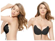 Biustonosze - Biustonosz Samonośny Z Wiązaniem Czarny - D - miniaturka - grafika 1