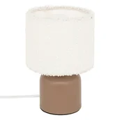 Lampy stojące - Ceramiczna lampa stołowa BONA z kloszem bouclé, Ø 14 cm - miniaturka - grafika 1