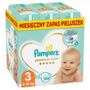 Pampers Premium Care 3 MIDI 204 szt 5-9 kg) ZAPAS NA MIESIĄC pieluchy jednorazowe - Pieluchy - miniaturka - grafika 1